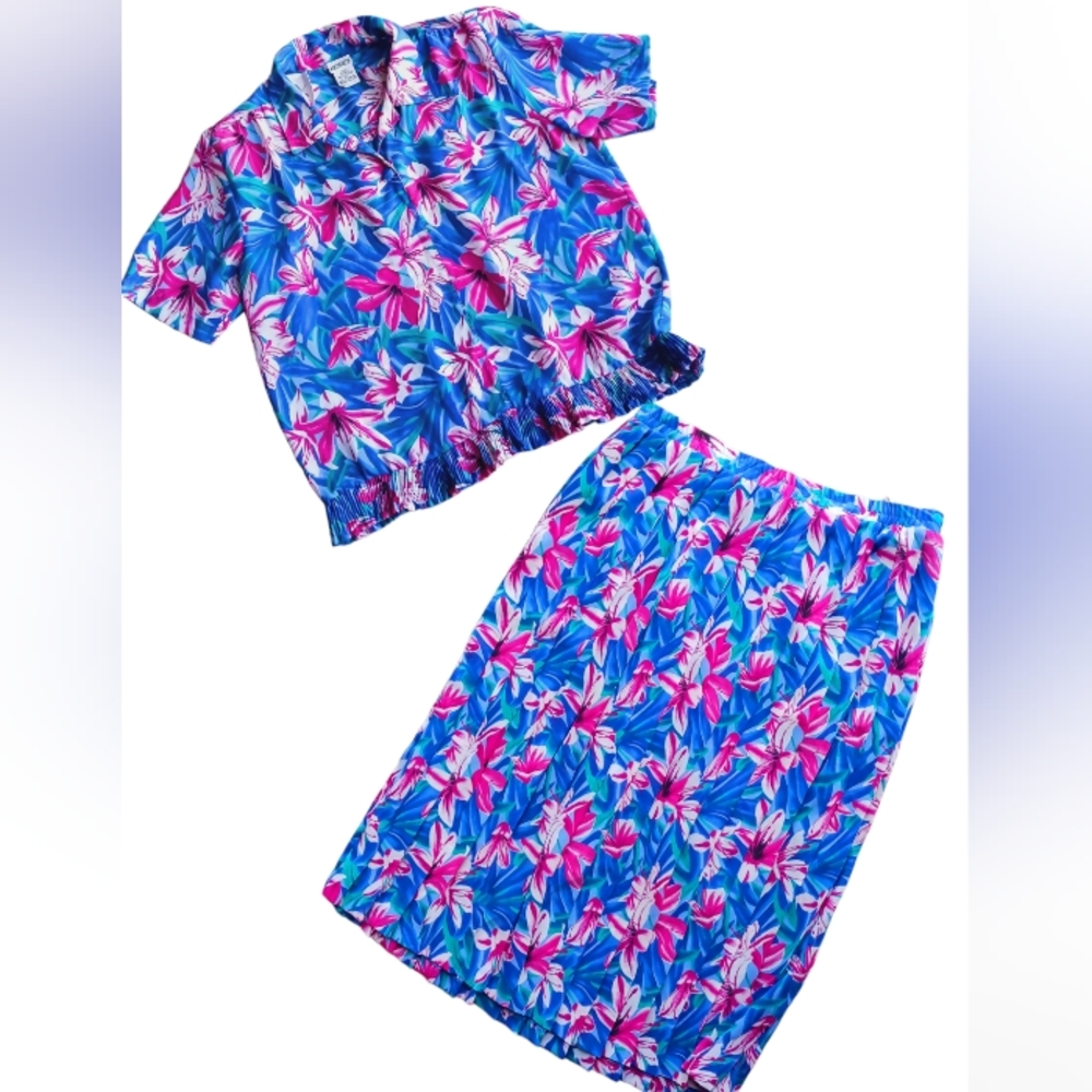 Vintage Hawaiian Koret skirt set
